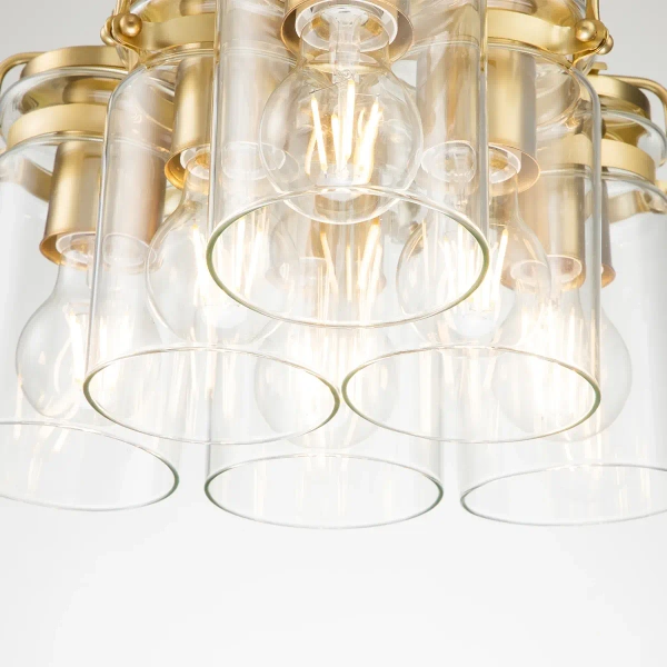 Wielopunktowa lampa zwis Brinley KL-BRINLEY6-BB Kichler przezroczysta mosiądz