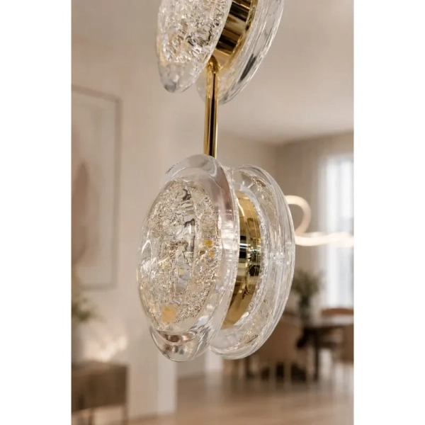 Wisząca lampa EUFORIA złota AZ6736 2xLED 24W 3000K glamour dysk