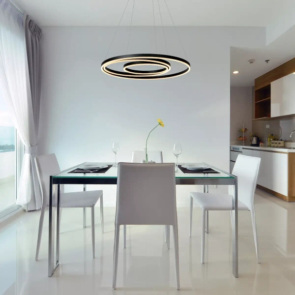 Wisząca lampa TRINITI 46402/99/30 Lucide LED 136W 3000K okrąg czarna
