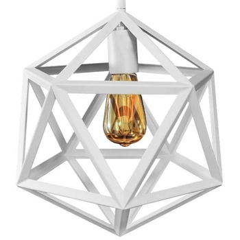 Loftowa LAMPA wisząca DENMARK 307002 Polux metalowa OPRAWA zwis klatka cube biała