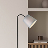Sypialniana lampa stojąca Godric 6639 abażurowa na peszlu szara