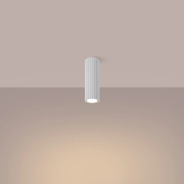 Sufitowa lampa podłużna KARBON SL.1531 ryflowana tubka biała