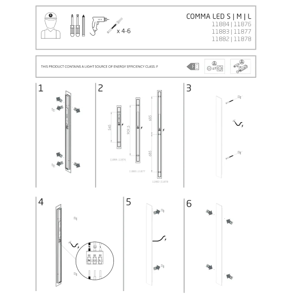 Ścienna lampa listwa COMMA 11883 LED 25W 3000K biała