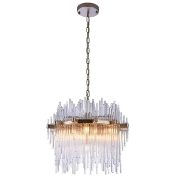 Glamour LAMPA wisząca REYKJAVIK P07097CP Cosmolight kryształowy ZWIS na łańcuchu szampański