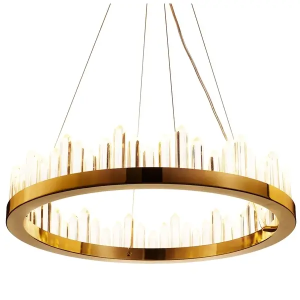 Kryształowy żyrandol Lusso DN918 gold Step LED do salonu złoty