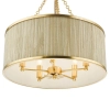 Drewniana wisząca lampa Fenella FEN0535 lniana trawa morska złoty