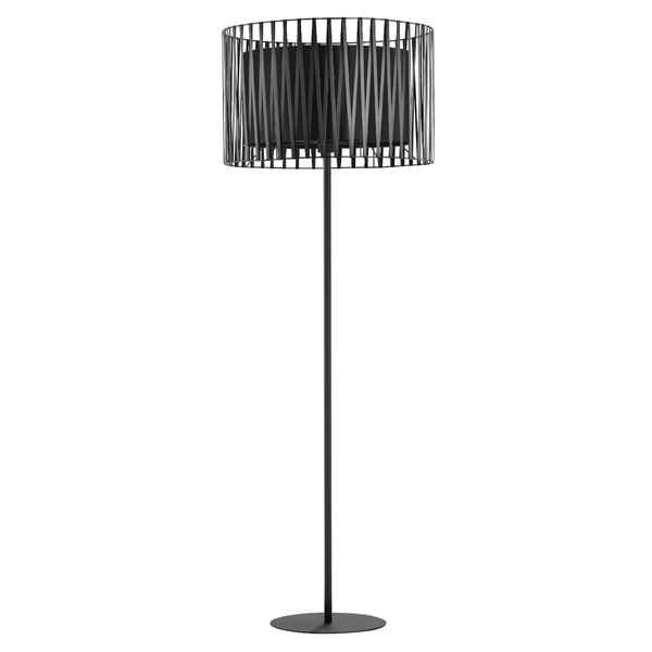 Stojąca lampa geometryczny klosz Harmony 2899 TK Lighting z tkaniny czarna