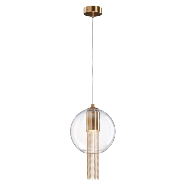 Kulista lampa wisząca Flusso P095PL-01BZ szklana przeźroczysta