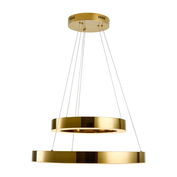 Lampa wisząca art deco CIRCLE DN924-40+60 złota metalowa akrylowa LED 53W 3000K do jadalni
