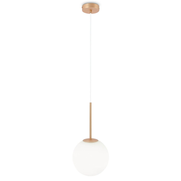 Lampa wisząca do sypialni Basic Form MOD321PL-01G3 kula biała złota