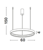 Wisząca lampa do salonu ZACAPU LE42796 ring LED 42W 3000K biały