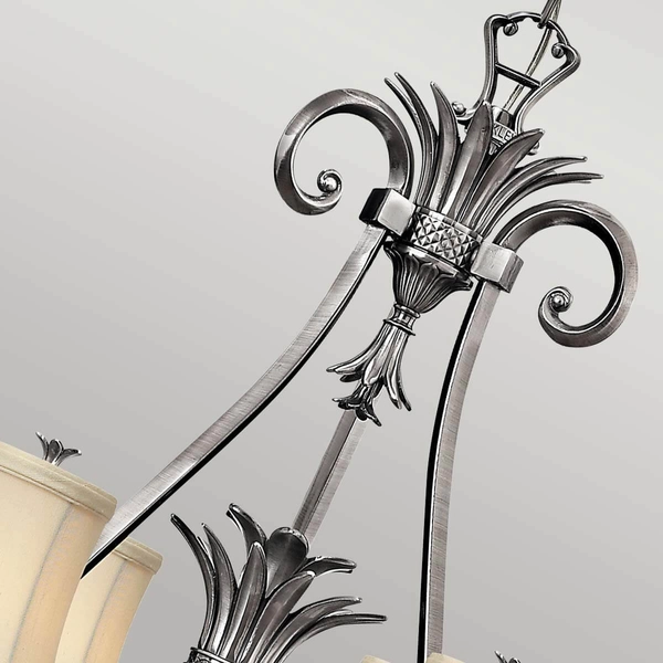 Salonowa lampa wisząca Plantation HK-PLANT7-PL Hinkley beżowy przezroczysta nikiel