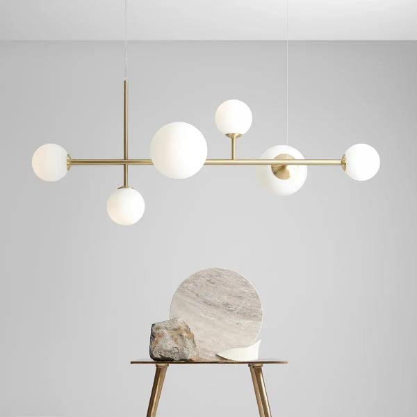 Modernistyczna lampa wisząca DIONE 1092K40 Aldex szklane kule balls mosiądz