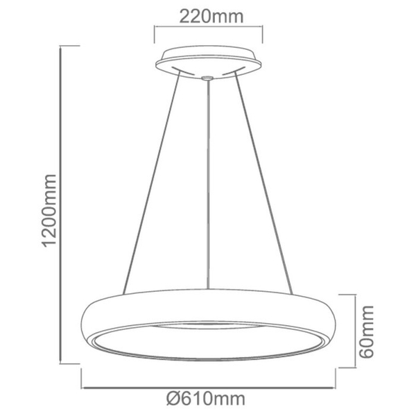 Ledowa lampa wisząca ROTTO Orlicki szara 50W 4000K