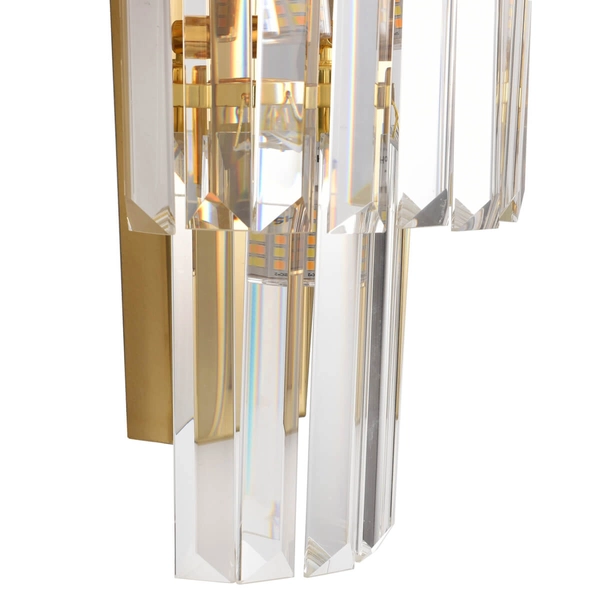 Ścienna lampa Splendore DN915-W Step pałacowy kryształy do salonu złota