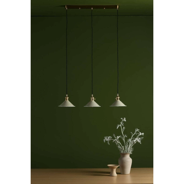 Vintage lampa wisząca do pokoju Hadano HAD3640-06 Dar Lighting mosiądz szara