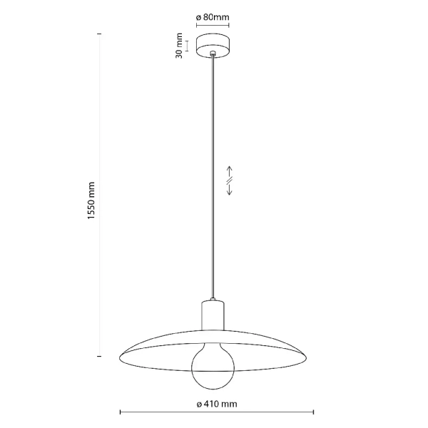Wisząca lampa na kablu Astra 10712 owalny abażur nad stół czarny