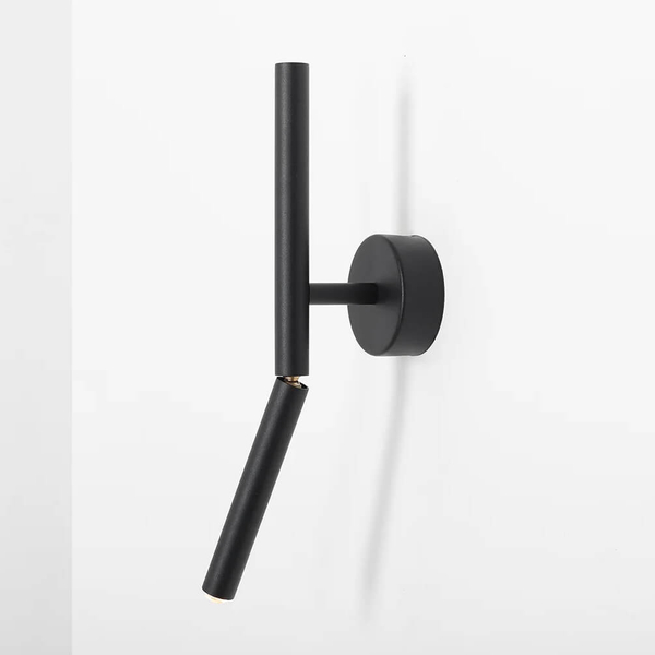 Lampa ścienna regulowana Stick 1084C1 Aldex tuba metalowa czarna