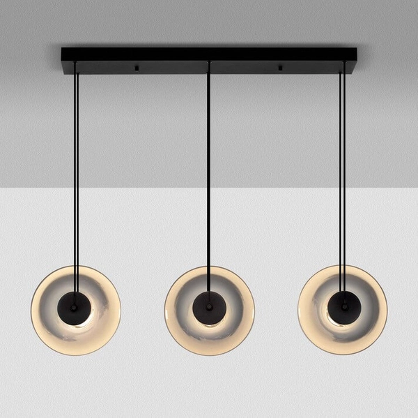 Lampa zwisająca na listwie HUACARAJE LE44828 LED 24W 3000K potrójna przydymiona czarna