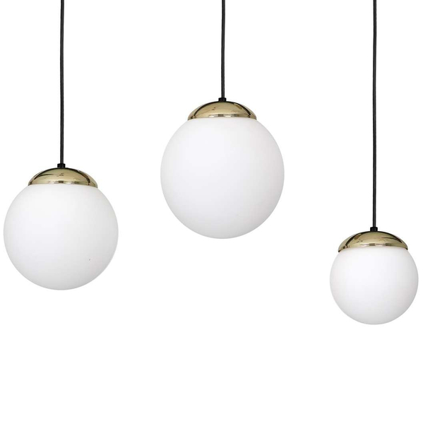Wisząca LAMPA loftowa SPARTA MLP6500 Milagro szklana OPRAWA kule ZWIS na listwie biały złoty
