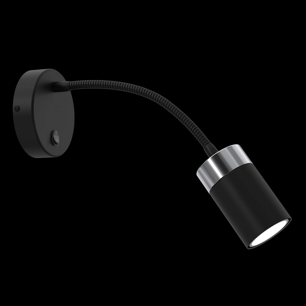 Czarny kinkiet sypialniany Joker punktowy na peszlu