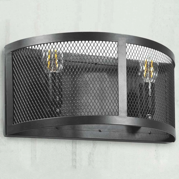 Kinkiet LAMPA ścienna SOHO 310903 Polux przyścienna OPRAWA półokrągła siatka loft czarna