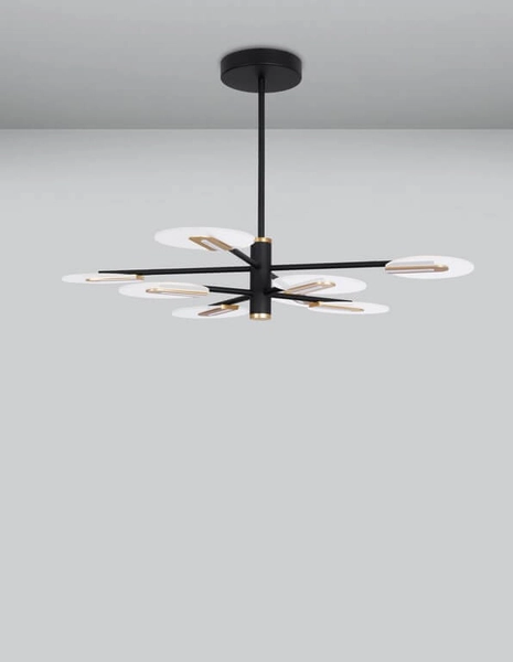 Salonowa lampa sufitowa Ceja nad stół LED 56W czarna złota