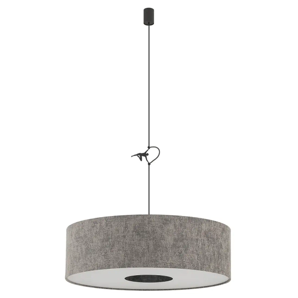 Regulowana wisząca lampa LAGO 11675 tuba tkanina szara