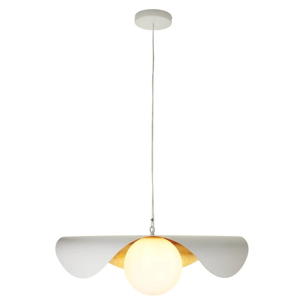 Jadalniana lampa wisząca ENZO ST-F22020601-D80 white kula biały złoty