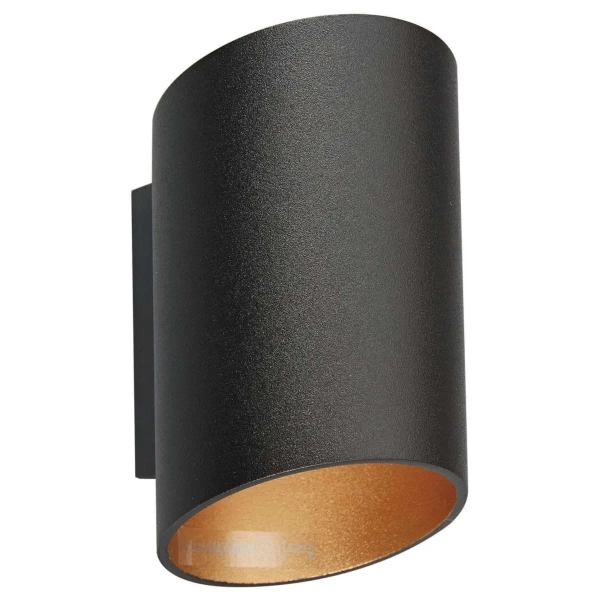 Metalowy kinkiet Slice do salonu tuba czarna do salonu
