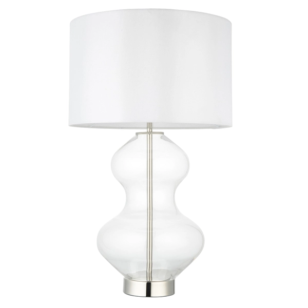 Stołowa lampa z abażurem L&-199110 Light& szklana biała mosiądz