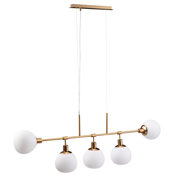 Modernistyczna LAMPA wisząca ERICH MOD221PL-05G Maytoni metalowa OPRAWA szklane kule ZWIS molekuły mosiądz