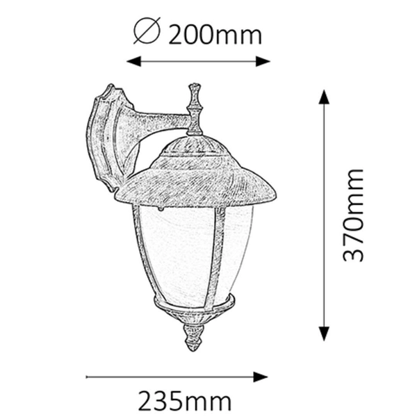 Ogrodowa LAMPA ścienna MADRID 8476 Rabalux zewnętrzna OPRAWA elewacyjna KINKIET retro outdoor złoto antyczne