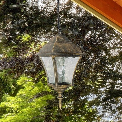 Zewnętrzna LAMPA wisząca TOSCANA 8394 Rabalux IP43 metalowa OPRAWA ogrodowa vintage outdoor złoto antyczne