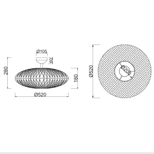 Sufitowa lampa naturalna HEDDA 612300236 Trio japandi eco brązowy