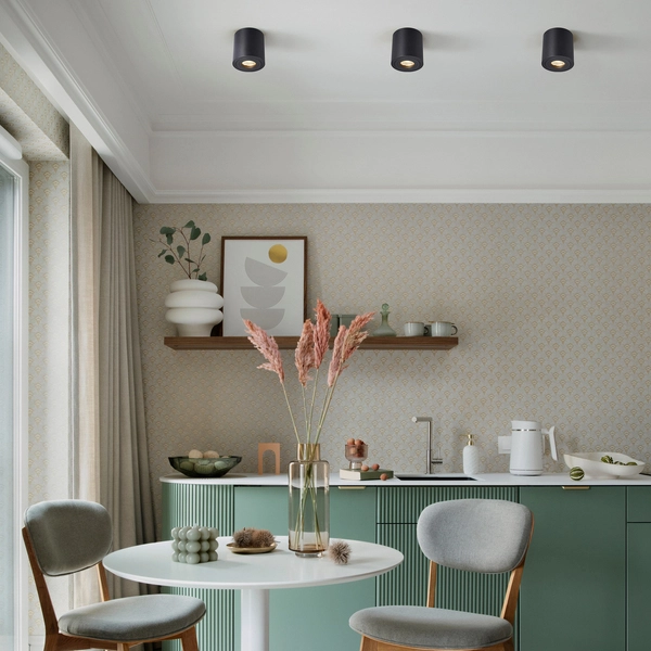 Natynkowa Lampa do łazienki Rondip ACGU10-159-N metalowy downlight czarny