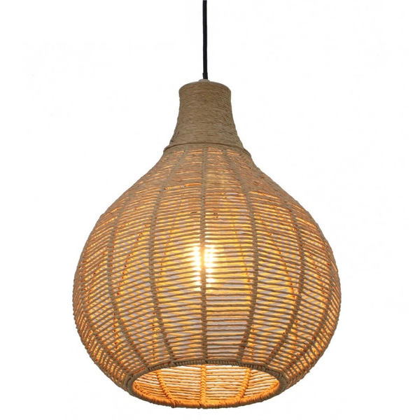 Salonowa lampa wisząca JANNE 366790136 pleciona japandi beżowa