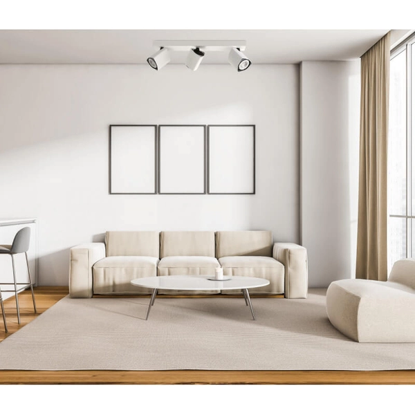 3-punktowa lampa sufitowa Merusa reflektorki do holu białe