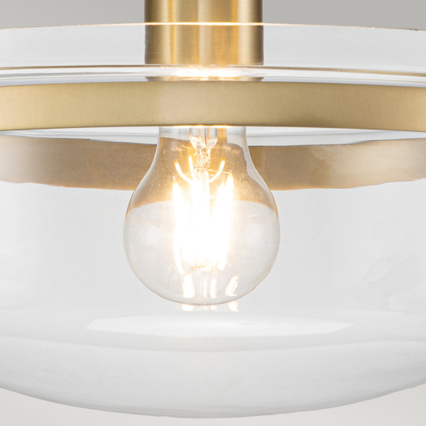 Rustykalna lampa sufitowa Penn Station QZ-PENN-STATION-F-BB Quoizel przezroczysta mosiądz