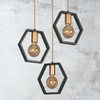 LAMPA wisząca Honey K-4720 Kaja geometryczna OPRAWA metalowy ZWIS modernistyczny czarny złoty