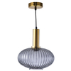 Loftowa LAMPA wisząca NORFOLK 317391 Polux plisowany ZWIS szklany nad łóżko przydymiony