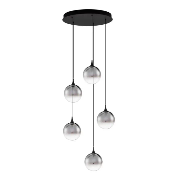 Szklana lampa wisząca LURVELA LE45130 LED 20W 3000K szara czarna