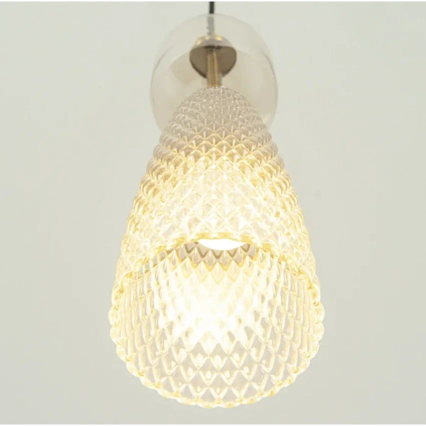 Wisząca lampa szklana 23010 potrójna do jadalni czarny mosiądz