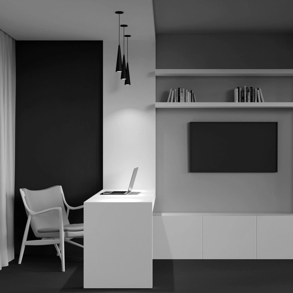 Lampa wisząca stożek Nevill P318PL-01B nad wyspę czarna