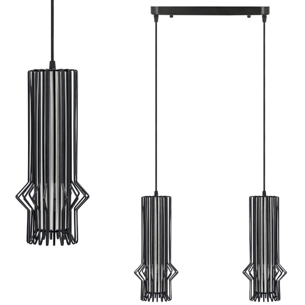Industrialna LAMPA wisząca Sten 5106/2 BLACK Elem druciana OPRAWA metalowy ZWIS klatki czarne