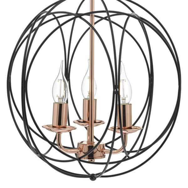 Wisząca lampa druciana PHOENIX PHO0322 czarny miedziany