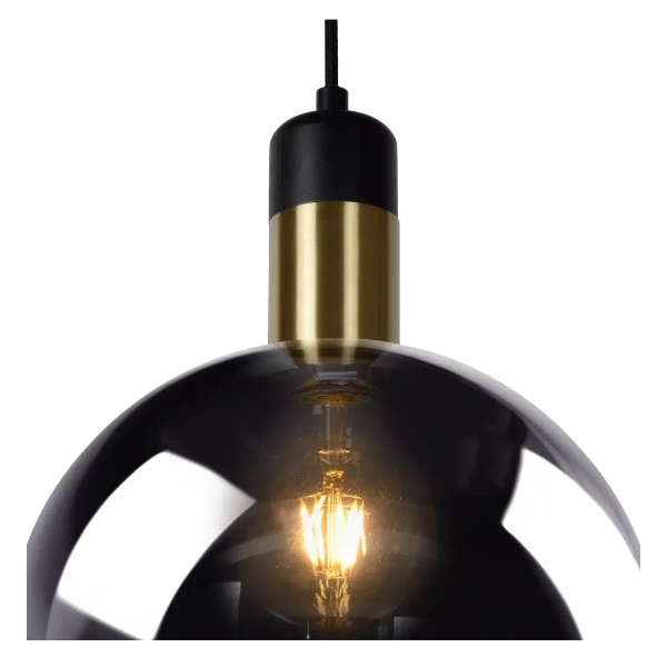 Loftowa lampa wisząca Julius 34438/40/65 Lucide szklana czarna złota