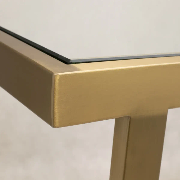 Szklany stolik kwadratowy Hudson HU-ST1576BR Cosmolight mosiądz