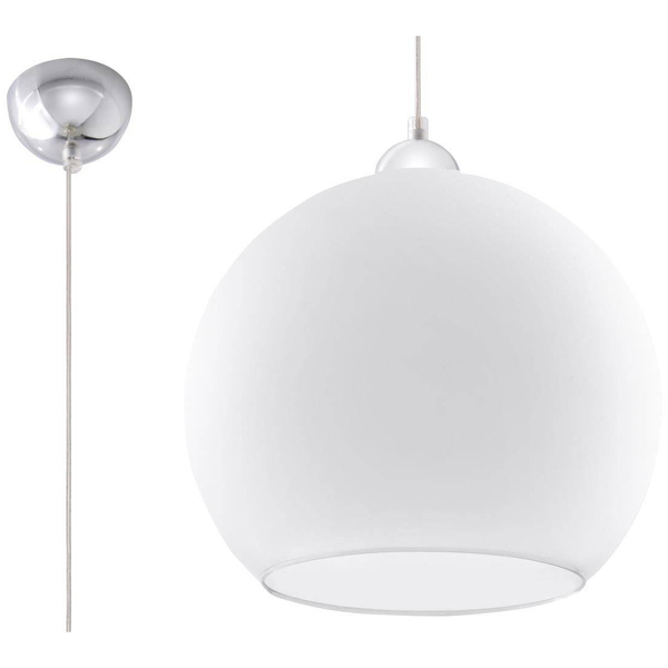 Szklana kula wisząca SL.0256 kuchenna lampa nad stół ball biała
