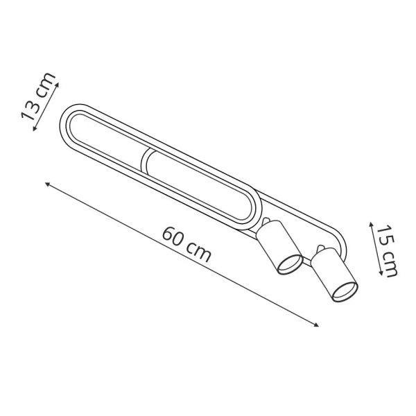 Podwójna lampa sufitow-ścienna Parma LP-0612/2C L WH LED 18W CCT biały